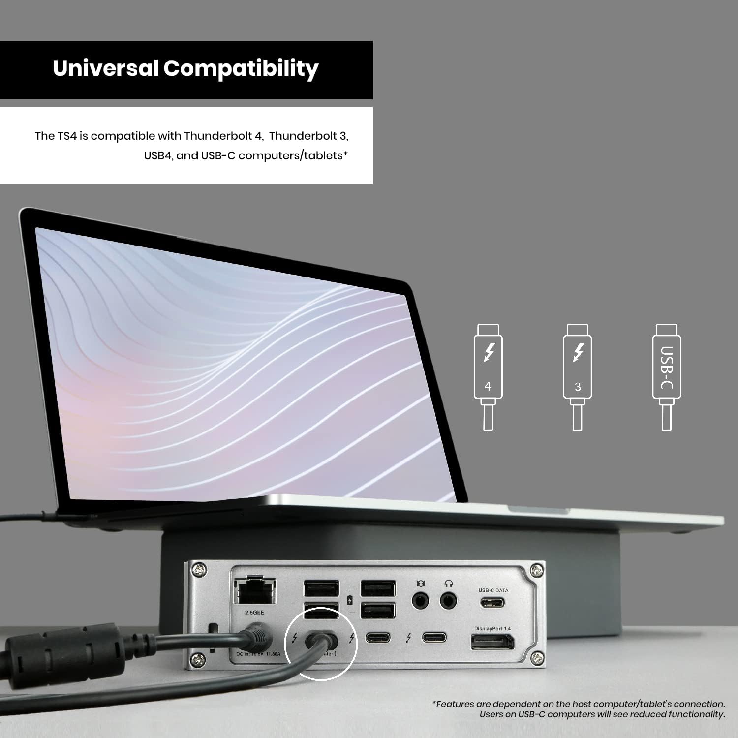 CalDigit TS4 Thunderbolt 4 Dock - 18 Ports, 98W Charging, 40Gb/s Thunderbolt 4, USB-A/C, 2.5GbE, 8K/6K Displays, Mac/PC/Chrome Compatible - Image 8