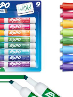 EXPO Low Odor Dry Erase Markers Chisel Tip Assorted Colors 8 Count
