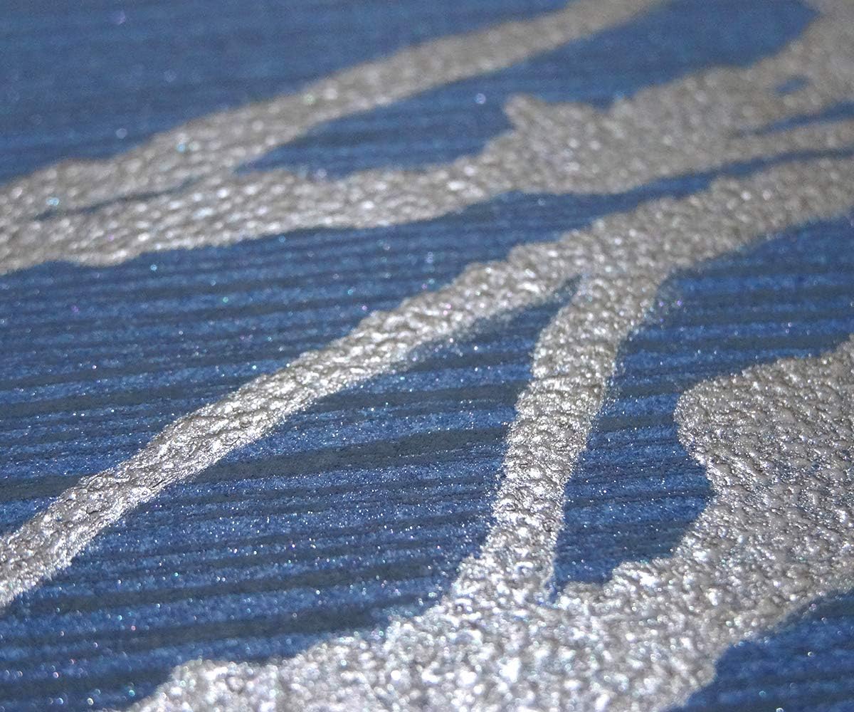 Q QIHANG Modern Minimalist Curve Striped Wallpaper Tree Patterns Non-Woven Wallpaper Roll Blue&Gray Color Non-Pasted Wall Paper 0.53m (1.73') x 10m(32.8')=5.3㎡(57 sq.ft) - Image 6