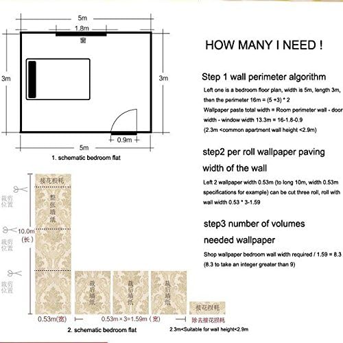 Q QIHANG Modern Minimalist Curve Striped Wallpaper Tree Patterns Non-Woven Wallpaper Roll Blue&Gray Color Non-Pasted Wall Paper 0.53m (1.73') x 10m(32.8')=5.3㎡(57 sq.ft) - Image 7