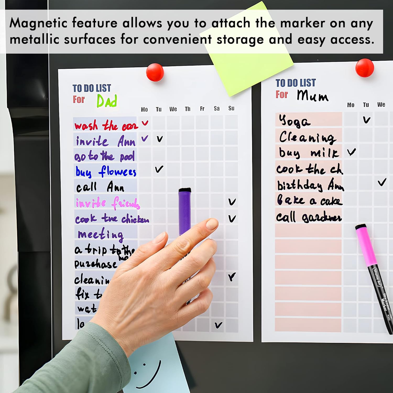 Shuttle Art Dry Erase Markers, 15 Colors Magnetic Whiteboard Markers, Fine Point, Perfect For Writing on Whiteboards, Dry-Erase Boards,Mirrors for School Office Home - Image 6