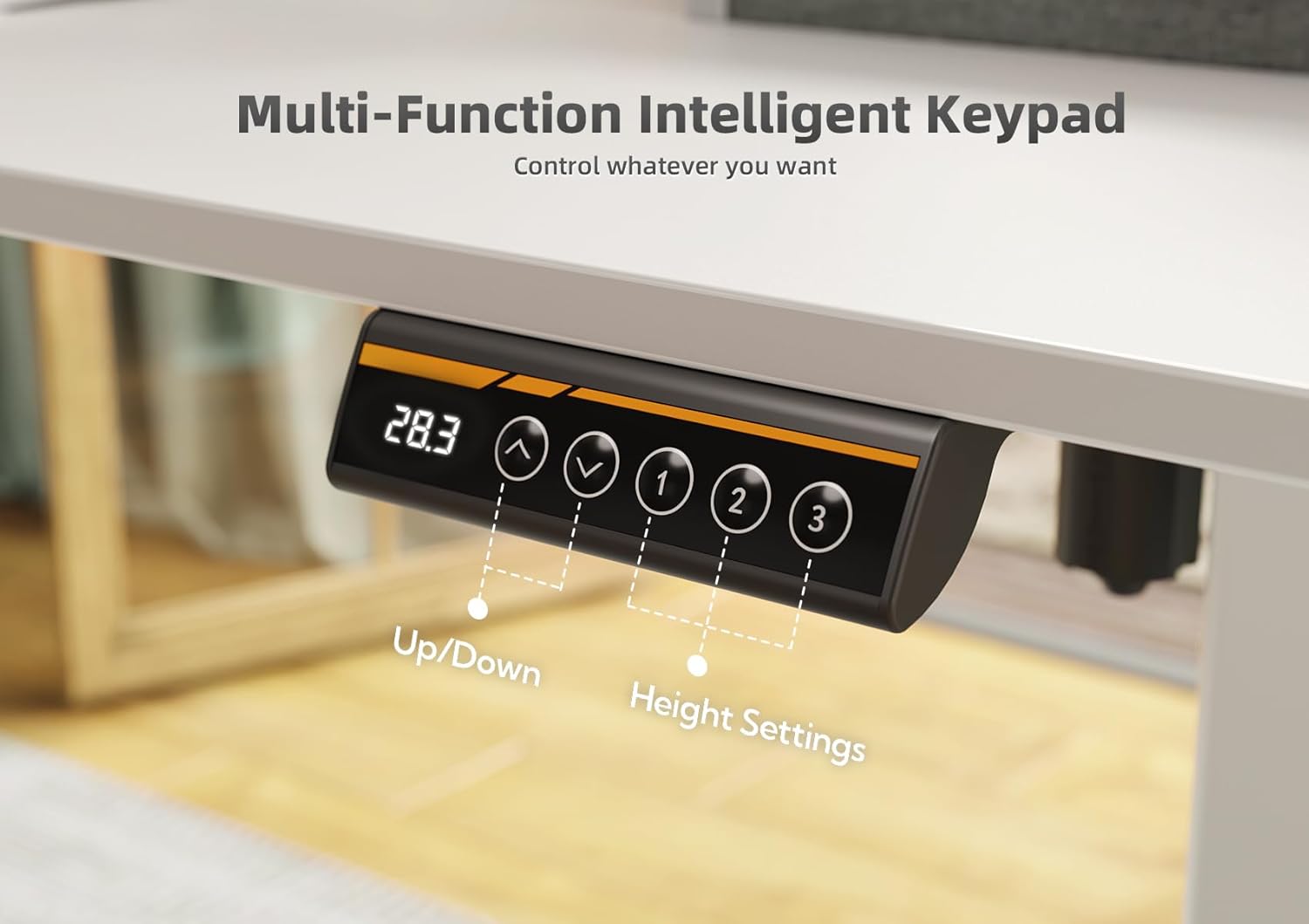 YDN Electric Standing Desk with Drawers, Adjustable Height Stand Up Desk, 48 inch Electric Sit Stand Computer Desk for Home Office, White - Image 8