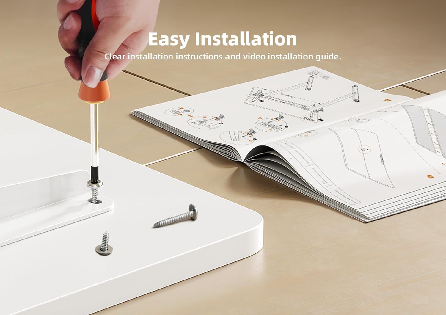 YDN Electric Standing Desk with Drawers, Adjustable Height Stand Up Desk, 48 inch Electric Sit Stand Computer Desk for Home Office, White - Image 9